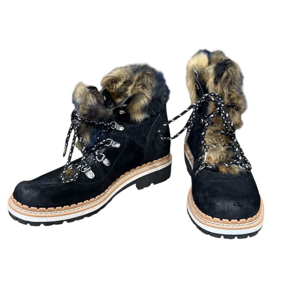 Sam Edelman Bronte Suede and Faux Fur Booties Black, size 6.5